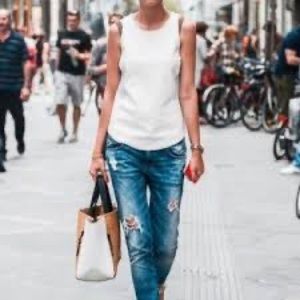 CAbi Jubilee Sleeveless Tank - White Double Faced Tank - Size L - # 997